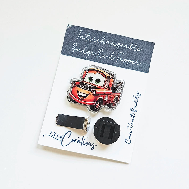 Towtally Rad Badge Reel Topper / Cute Tow Truck Car Vent Clip / Interchangeable Nurse Badge Reel For Work