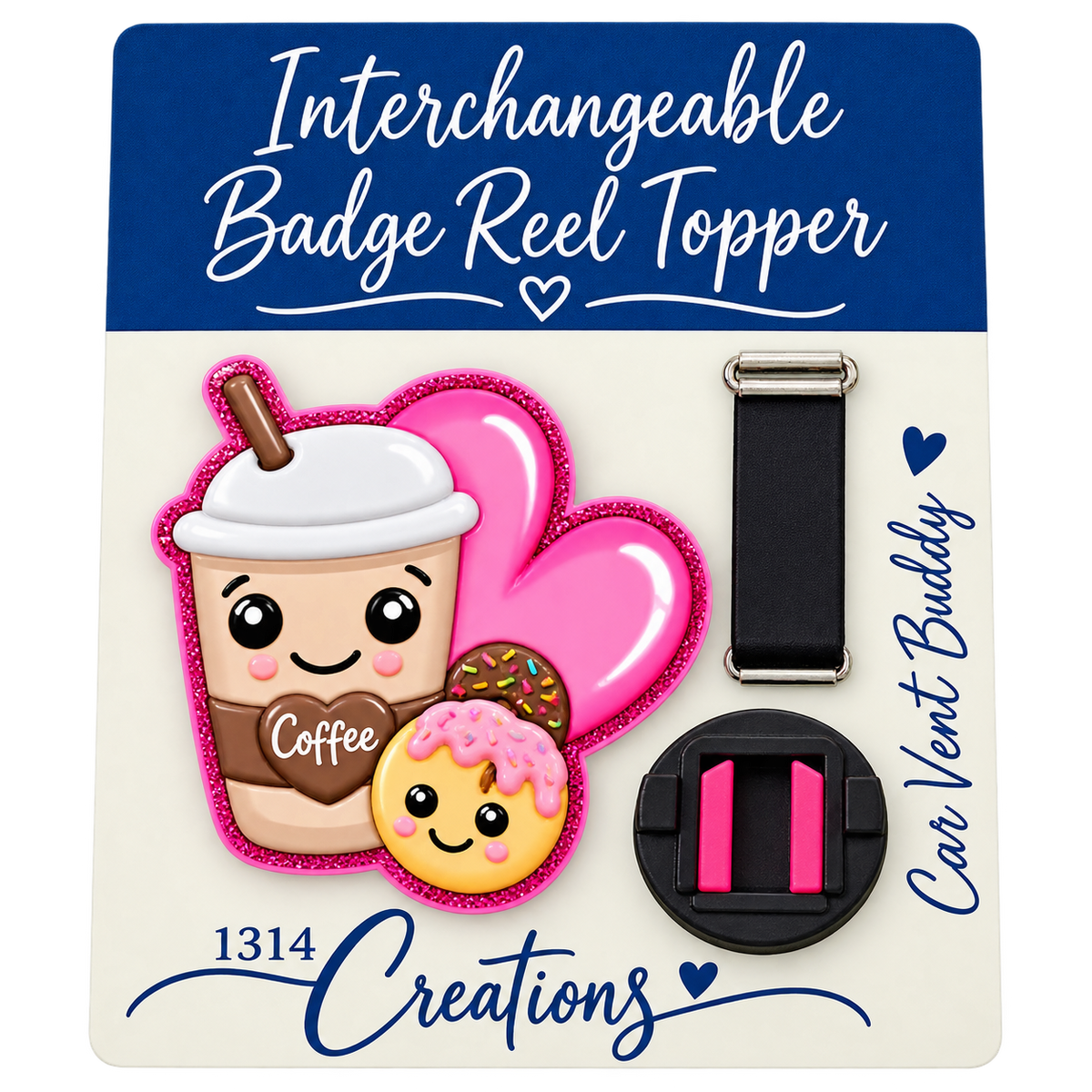 A Latte Workday Magic | Interchangeable Badge Reel & Topper Set