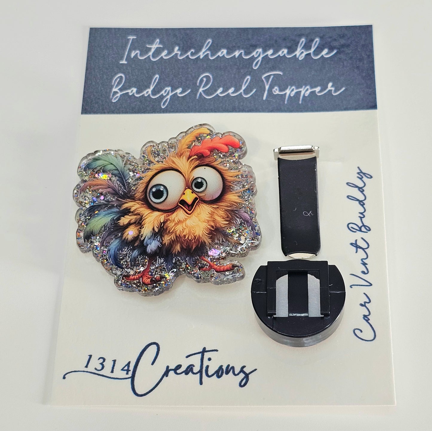 Cheerful Chic Beaded Badge Reel - Yellow And Red Interchangeable Badge Reel Clip - Cute ID Holder For Work