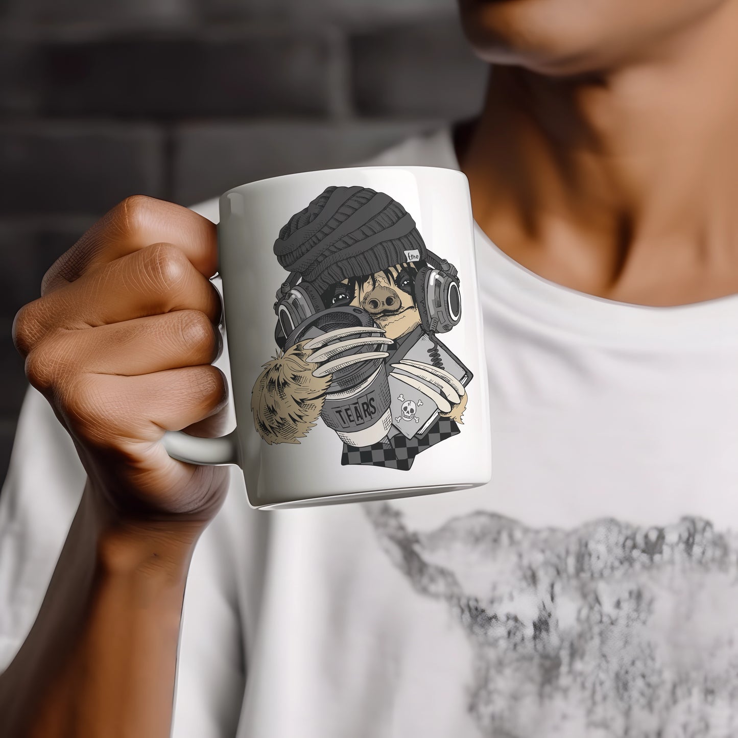 Moody Mornings Emo Sloth Mug – For Your Soul's Darkest Brew, Cute Sloth Coffee Cup, Emo Gift For Hot Tea Lovers