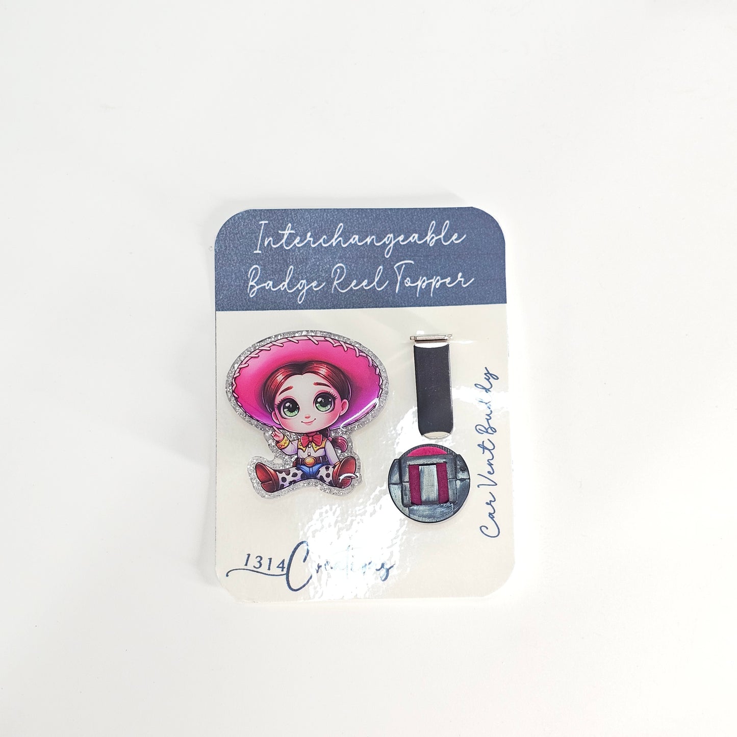 Pink Yellow and Cow Print Badge Reel Clip - Cute Interchangeable Badge Reel Clip - Beaded Badge Reel For Work