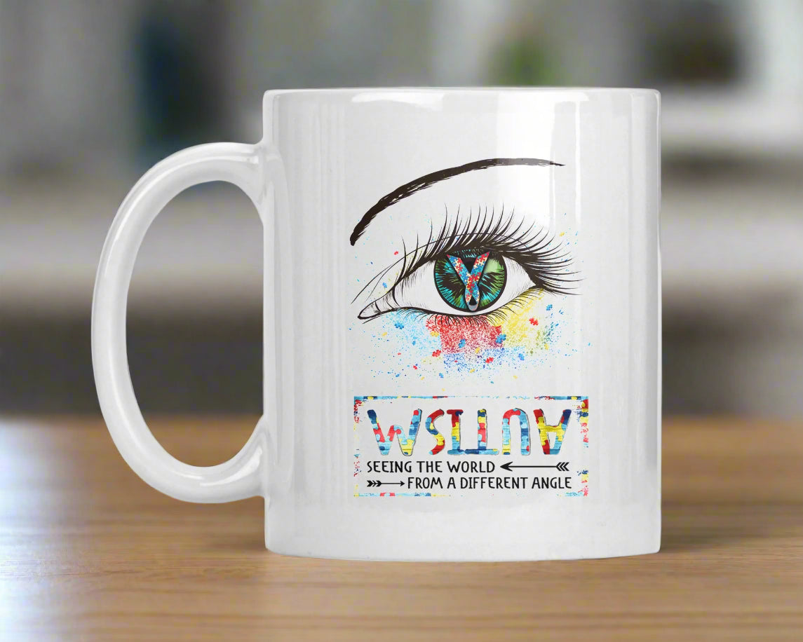 Seeing the World from a Different Angle – Autism Awareness Mug, Neurodiversity Mom Coffee Cup, Inspirational Gift