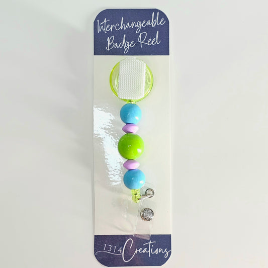 Vibrant Vibes Beaded Badge Reel - Interchangeable Badge Reel Clip - Cute ID Holder For Work