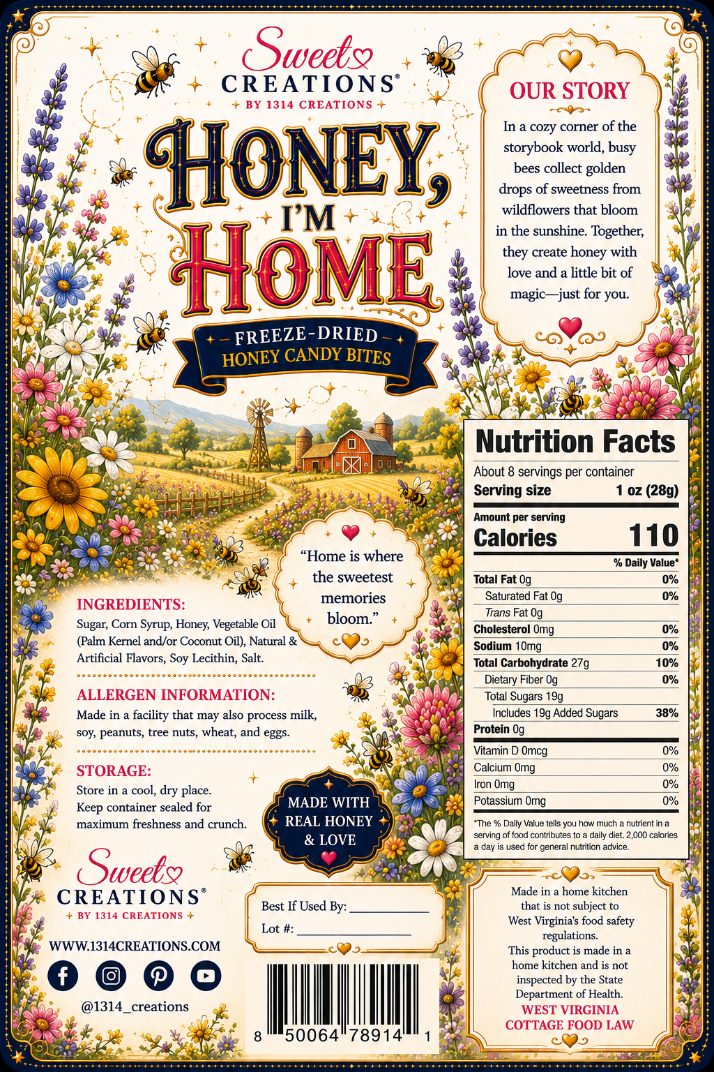 Honey, I'm Home | Freeze Dried Honey Flavored Chewy Candy