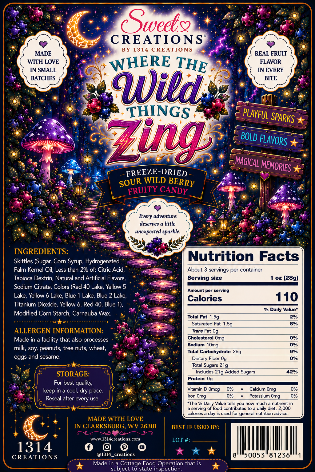 Where the Wild Things Zing | Freeze Dried Sour Wild Berry Fruity Candy