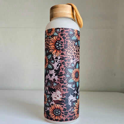 Blessed Mama Water Bottle / Glass Water Bottle With Bamboo Lid / Gift For Mom