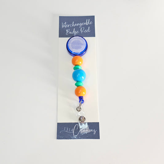 Tiny Tykes Interchangeable Badge Reel  - Cute Badge Reel Clip - Beaded Badge Reel For Work