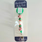 Merry Minty Magical Swirls Badge Reel  - Cute Interchangeable Christmas Badge Reel Clip - Holiday Beaded ID Holder For Work