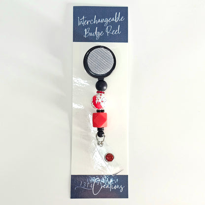 Bloody Brilliant Beaded Badge Reel  - Horror Insipred Interchangeable Badge Reel Clip -  Cute ID Holder For Work