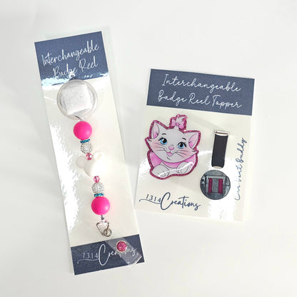 Belle Of The Bow Badge Reel Topper /  Cute Cat Car Vent Clip / Interchangeable ID Holder For Work