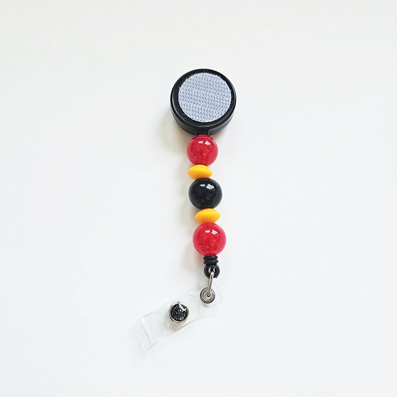 Rev It Up Badge Reel Clip - Interchangeable Badge Reel - Race Car Badge Reel Clip - Beaded Badge Reel For Work