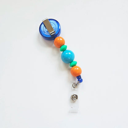 Tiny Tykes Interchangeable Badge Reel  - Cute Badge Reel Clip - Beaded Badge Reel For Work