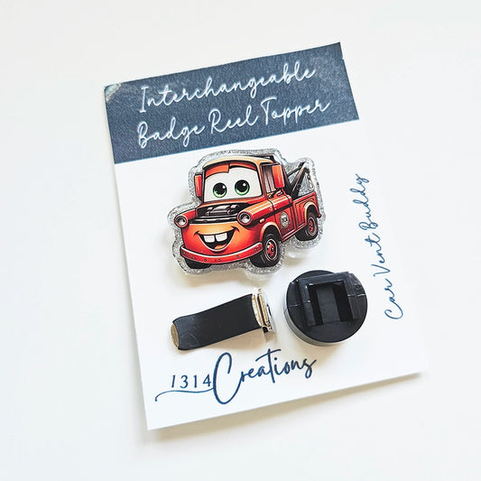 Towtally Rad Badge Reel Topper /  Cute Tow Truck Car Vent Clip / Interchangeable Nurse Badge Reel For Work