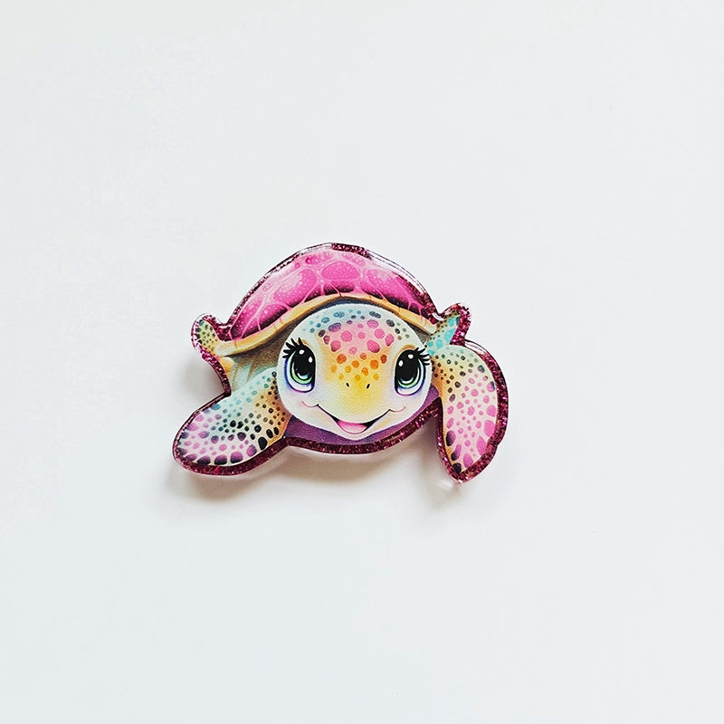 Turtley Adorable Topper - Interchangeable Badge Reel - Cute Car Vent Clip - Beaded Badge Reel For Work