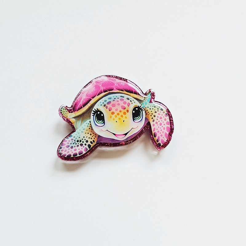 Turtley Adorable Topper - Interchangeable Badge Reel - Cute Car Vent Clip - Beaded Badge Reel For Work