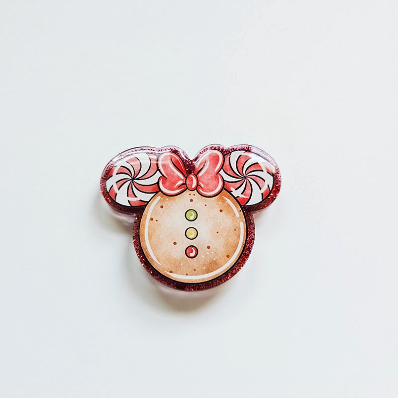 Merry Magical Swirls Badge Reel Topper /  Cute Gingerbread Car Vent Clip / Interchangeable Christmas Themed Nurse Badge Reel For Work