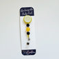 Bumble Bling Badge Reel  - Interchangeable Beaded Badge Reel Clip -  Cute ID Holder For Work