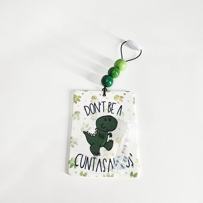 Don't Be A Cuntasaurus Air Freshener - Dinosaur Themed Small Spaces Hanging Diffuser - Funny Air Freshener