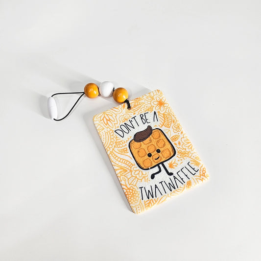 Don't Be A Twatwaffle Air Freshener - Waffle Themed Small Spaces Hanging Diffuser - Funny Air Freshener