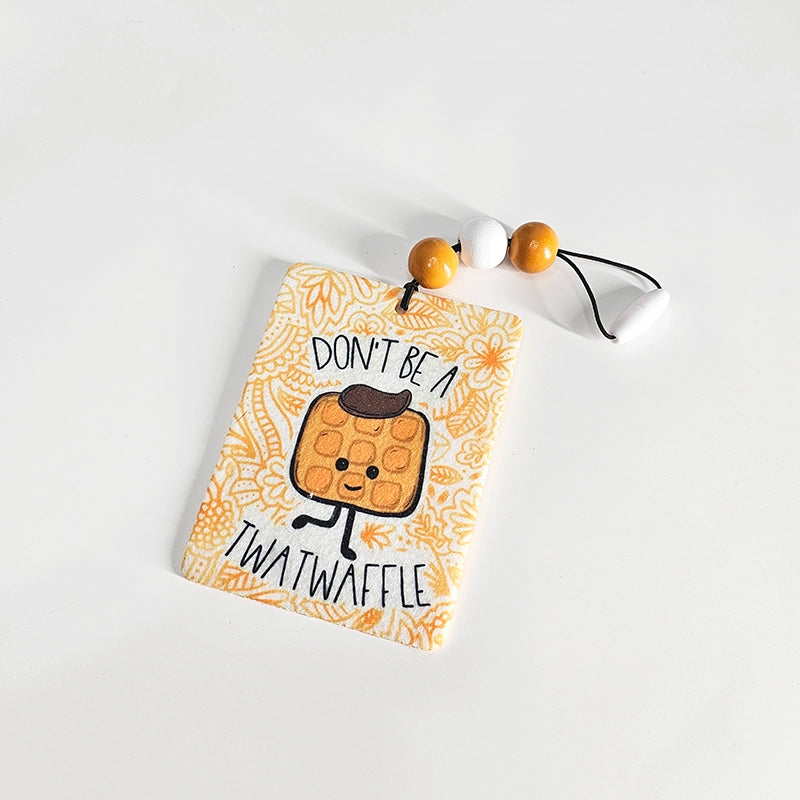 Don't Be A Twatwaffle Air Freshener - Waffle Themed Small Spaces Hanging Diffuser - Funny Air Freshener