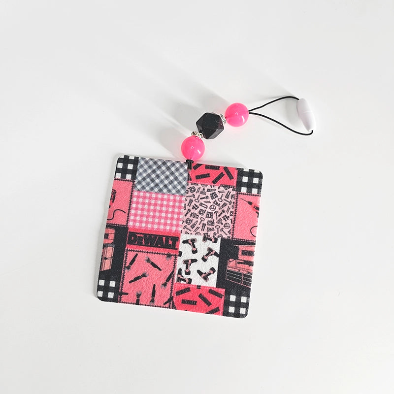 Tools Are A Girls Best Friend Air Freshener -  Pink Patchwork Themed Small Spaces Hanging Diffuser - Gift For Her