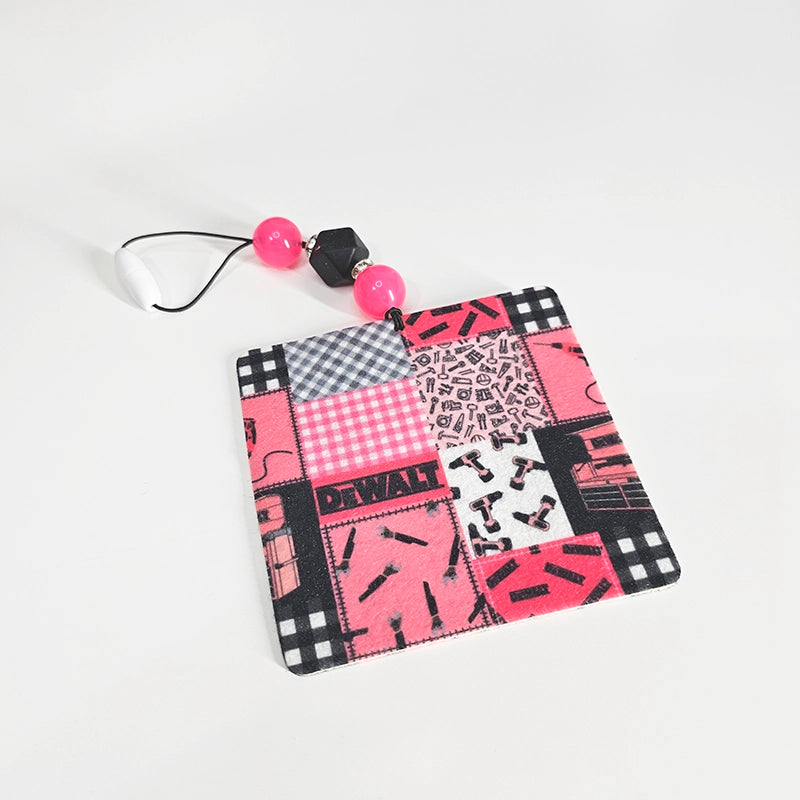 Tools Are A Girls Best Friend Air Freshener -  Pink Patchwork Themed Small Spaces Hanging Diffuser - Gift For Her