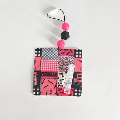 Tools Are A Girls Best Friend Air Freshener -  Pink Patchwork Themed Small Spaces Hanging Diffuser - Gift For Her