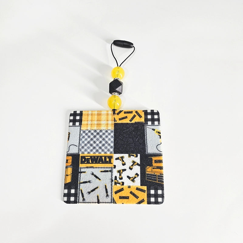 Tools Are A Girls Best Friend Air Freshener -  Yellow Power Tools Patchwork Themed Hanging Diffuser - Gift For Her