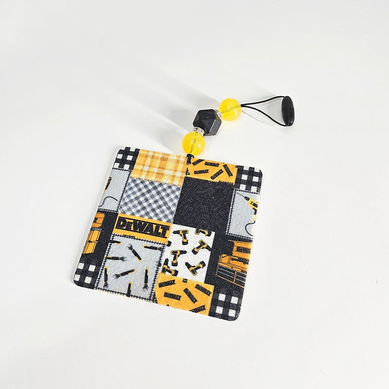 Tools Are A Girls Best Friend Air Freshener -  Yellow Power Tools Patchwork Themed Hanging Diffuser - Gift For Her