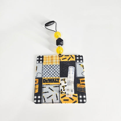 Tools Are A Girls Best Friend Air Freshener -  Yellow Power Tools Patchwork Themed Hanging Diffuser - Gift For Her