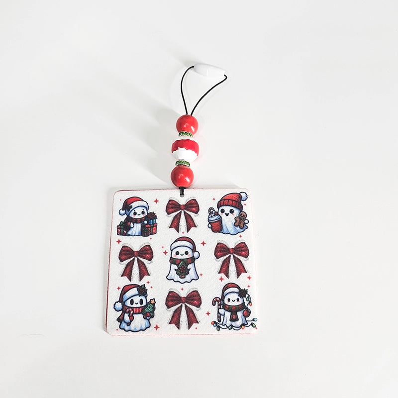 Christmas Ghost Themed Air Freshener -  Spooky Holiday Hanging Diffuser - Gift For Horror Fans