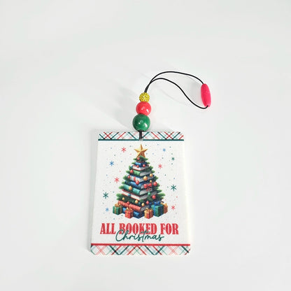 All Booked For Christmas Air Freshener -  Book Themed Hanging Diffuser - Gift For Book Lovers