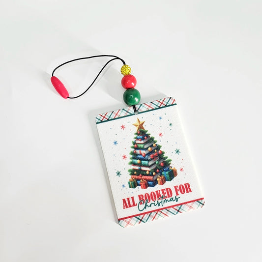 All Booked For Christmas Air Freshener -  Book Themed Hanging Diffuser - Gift For Book Lovers