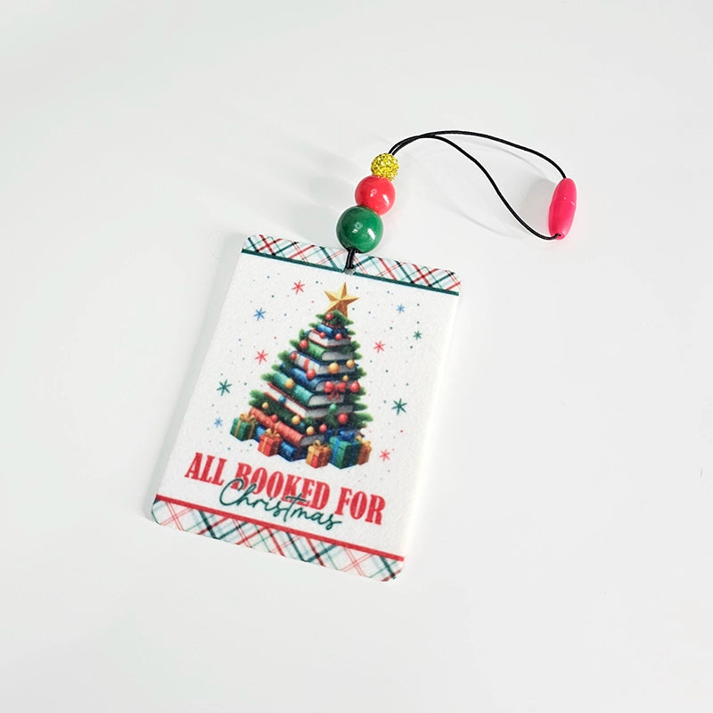 All Booked For Christmas Air Freshener -  Book Themed Hanging Diffuser - Gift For Book Lovers