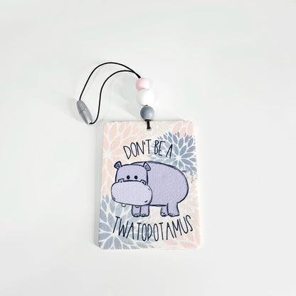 Don't Be A Twatopotamus Air Freshener - Hippo Themed Small Spaces Hanging Diffuser - Funny Air Freshener