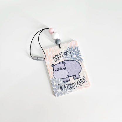 Don't Be A Twatopotamus Air Freshener - Hippo Themed Small Spaces Hanging Diffuser - Funny Air Freshener