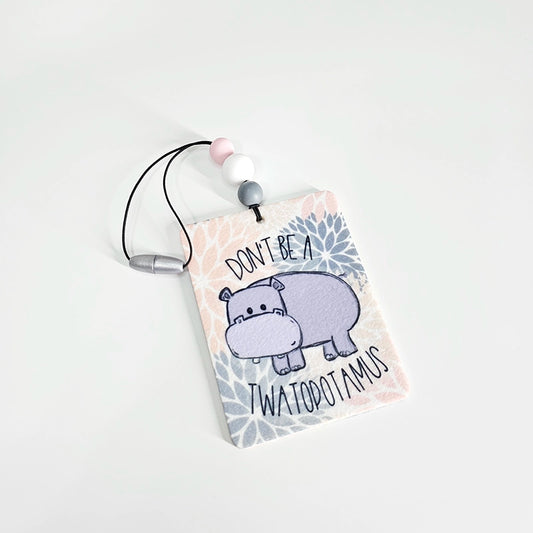 Don't Be A Twatopotamus Air Freshener - Hippo Themed Small Spaces Hanging Diffuser - Funny Air Freshener