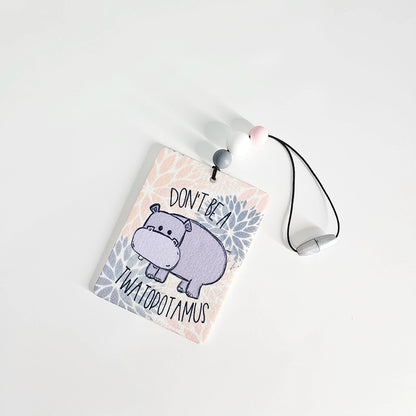 Don't Be A Twatopotamus Air Freshener - Hippo Themed Small Spaces Hanging Diffuser - Funny Air Freshener