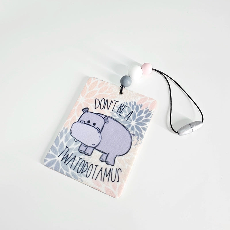 Don't Be A Twatopotamus Air Freshener - Hippo Themed Small Spaces Hanging Diffuser - Funny Air Freshener