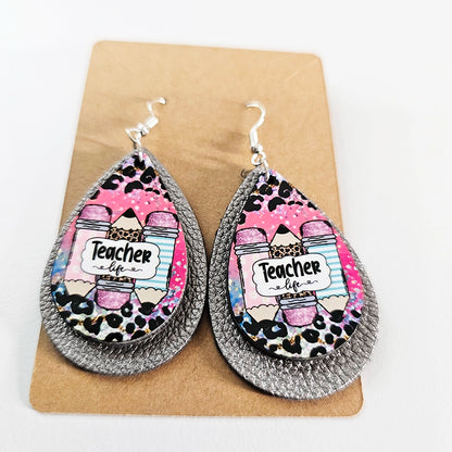 Teacher Life Teardrop Earrings – Fierce, Fun & Full of Class - Educator Appreciation Gift