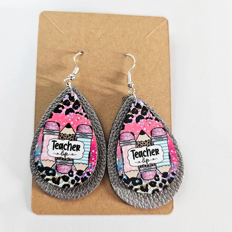 Teacher Life Teardrop Earrings – Fierce, Fun & Full of Class - Educator Appreciation Gift