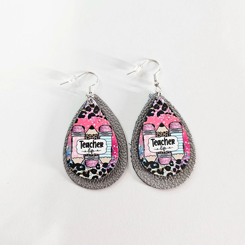 Teacher Life Teardrop Earrings – Fierce, Fun & Full of Class - Educator Appreciation Gift