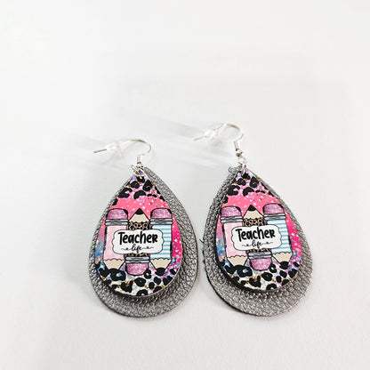 Teacher Life Teardrop Earrings – Fierce, Fun & Full of Class - Educator Appreciation Gift