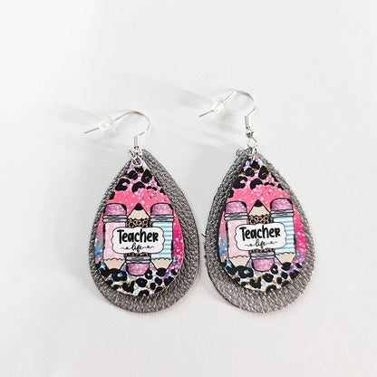 Teacher Life Teardrop Earrings – Fierce, Fun & Full of Class - Educator Appreciation Gift