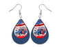 Fourth of July Pickup Truck Teardrop Earrings