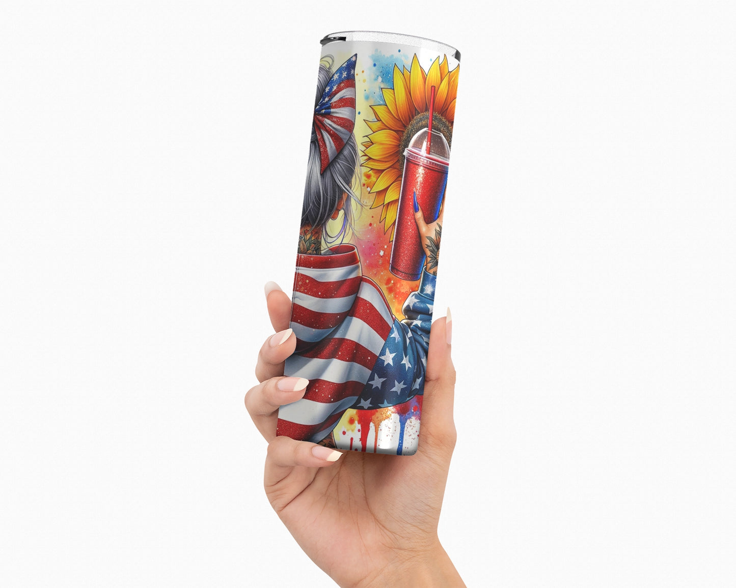 Star Spangled Spirit Tumbler / Patriotic 4th Of July Tumbler / America Independence Day Tumbler With Straw