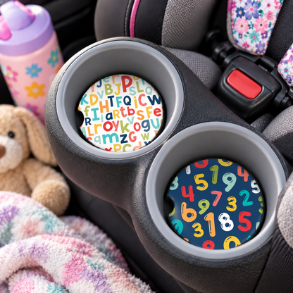 ABC’s, 123’s & Carpool Days | Car Coaster Set
