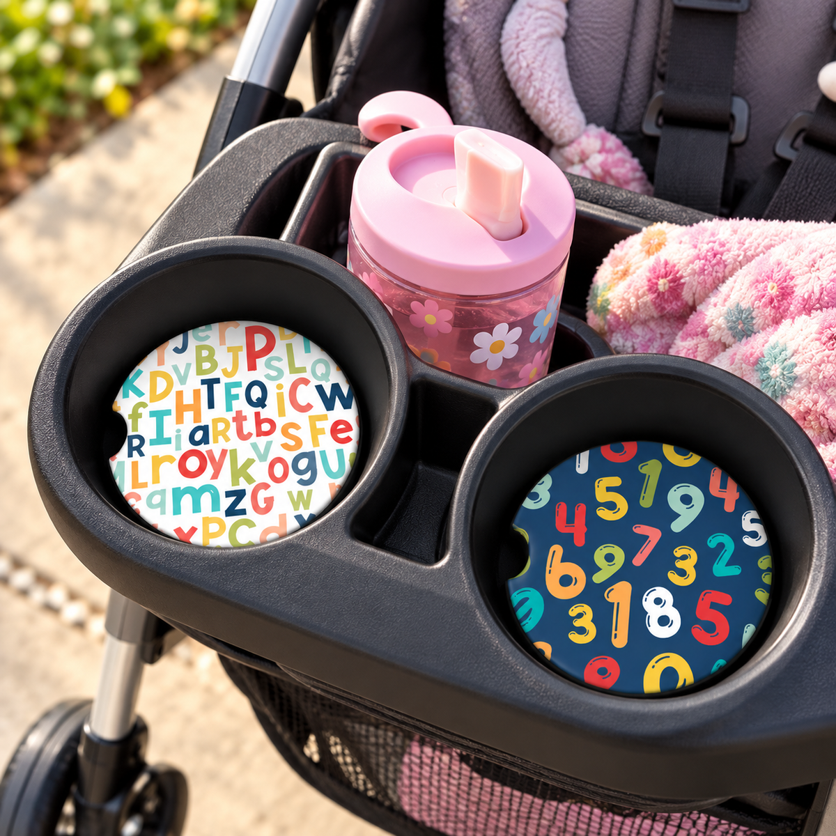 ABC’s, 123’s & Carpool Days | Car Coaster Set