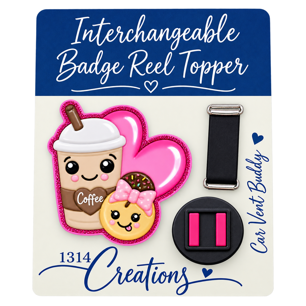 A Latte Workday Magic | Interchangeable Badge Reel & Topper Set