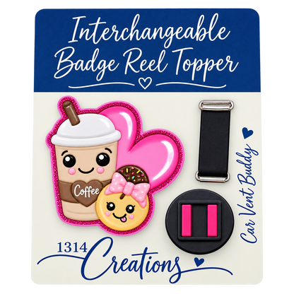 A Latte Workday Magic | Interchangeable Badge Reel & Topper Set